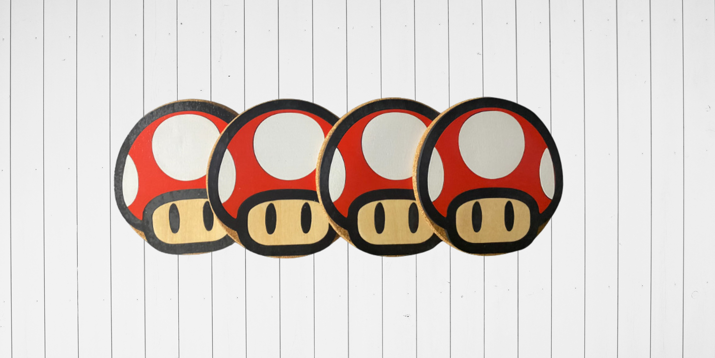 Red Mushroom Coasters (4pk)