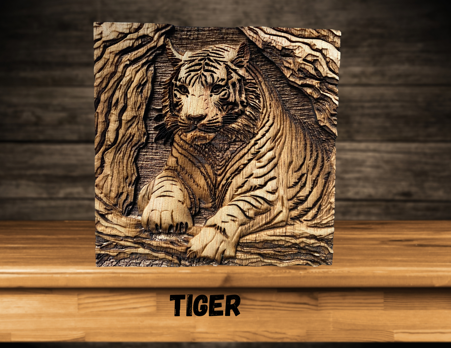 Wildlife Laser-Etched Wood Carved Magnets
