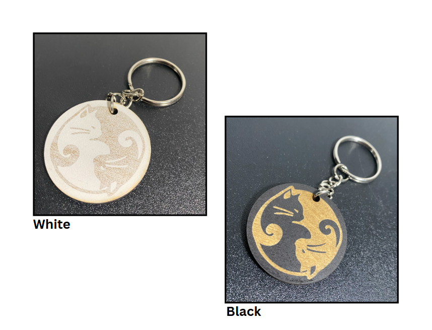 Ying and Yang Cat Keychains