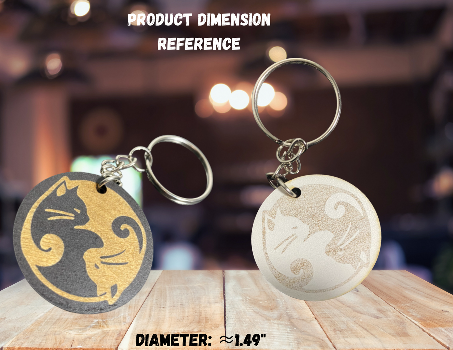 Ying and Yang Cat Keychains