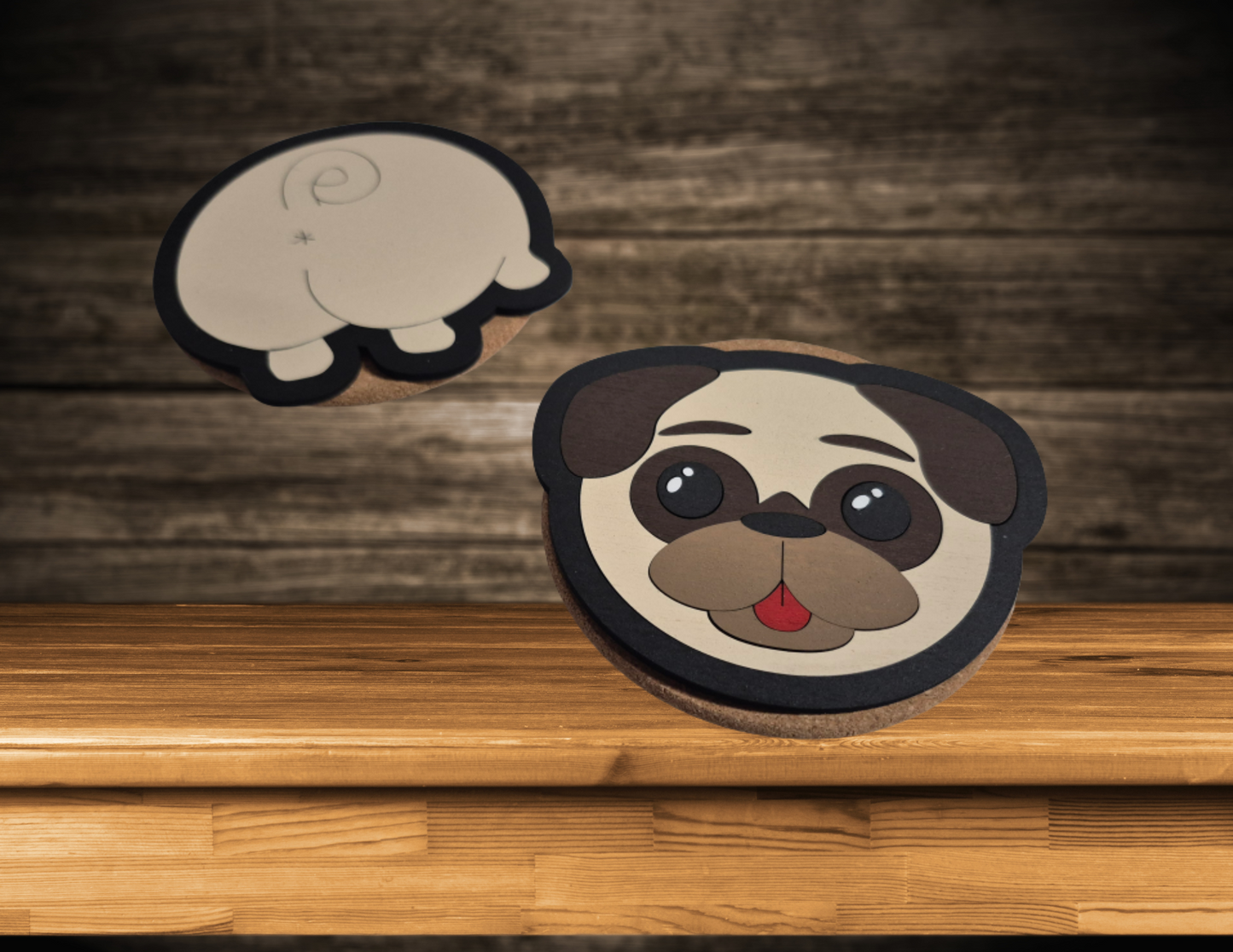 Pug Coasters (4pk)